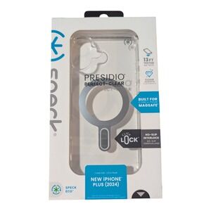 L7-O Speck Presidio Perfect-Clear Click‎ Lock MagSafe Case Apple iPhone 16 Plus